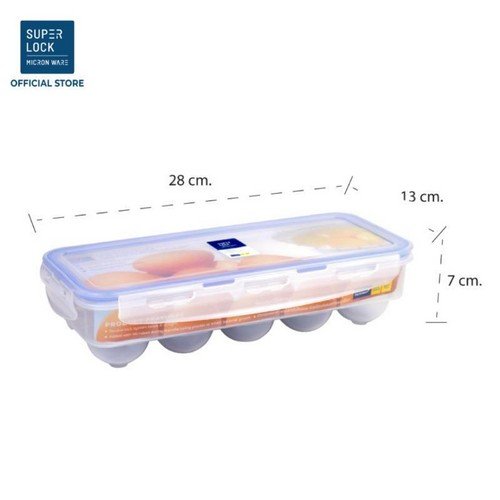 Super lock กล่องเก็บไข่ 10 ช่อง แพ็ค 3 ชิ้น รุ่น 6110-X03 ที่วางไข่ แผงไข่ กล่องใส่ไข่ มีฝาปิด ใส่ได้ 30 ฟอง อุปกรณ์จัดเก็บในห้องครัว Egg box กล่องเก็บไข่