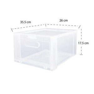 Super Lock กล่องรองเท้า รุ่น Super Box 5657 กล่องเก็บของ พลาสติกแข็ง เปิดฝาหน้า วางซ้อนได้