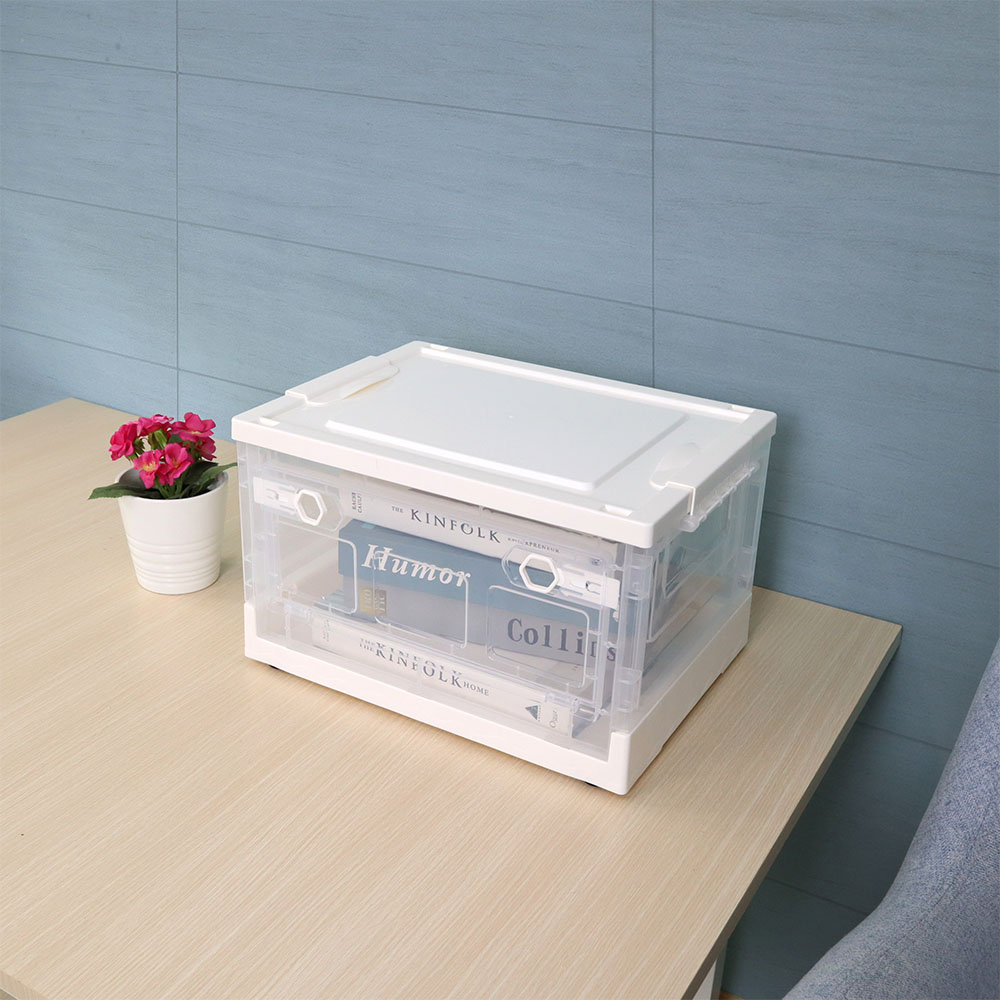 Super Lock กล่องเก็บของพับได้ ขนาด 30L รุ่น 5682 พลาสติกหนา แข็งแรง วางซ้อนทับได้สูง Storage Box มีล้อ