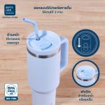 Super Lock แก้วเก็บร้อน-เย็น ขนาด1,150 ML กระบอกสแตนเลส 304 มีหูจับ มีหลอดดูดสแตนเลสพร้อมซิลิโคน stainless steel water bottle S183 - Image 6