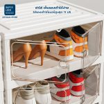 Super Lock ตู้เก็บรองเท้า 6 ชั้น 12 คู่ Shoe Box บานคู่เปิดฝาหน้า พลาสติกแข็งแรง ประกอบง่าย ชั้นวางรองเท้ากันฝุ่น รุ่น5698 - Image 4